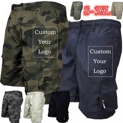 Street Customize Pocket Cargo Pants Casual Summer Overalls Men's Shorts Drawstring Design Work Pants Solid Color Sweatpants