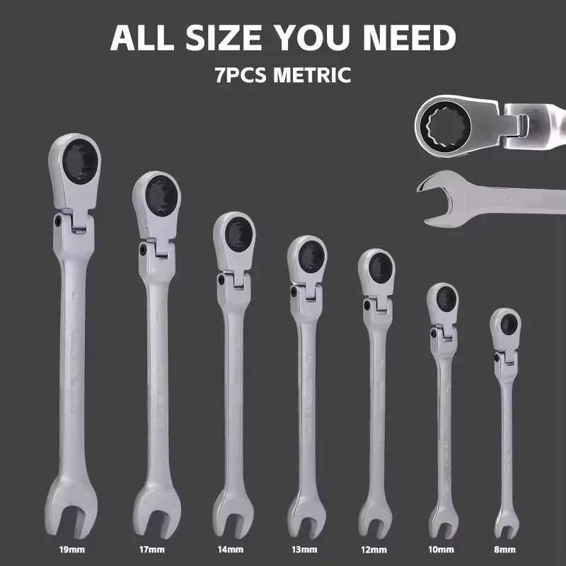 Custom Industrial Inch Double Head CR-V Combination Wrench Set Metric Torque Wrench Set Hand Tools Ratchet Wrench