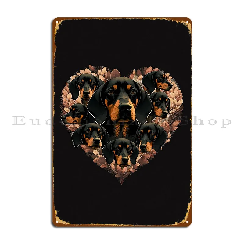 Black And Tan Coonhound Metal Plaque Poster Pub Create Club Designing Designing Tin Sign Poster