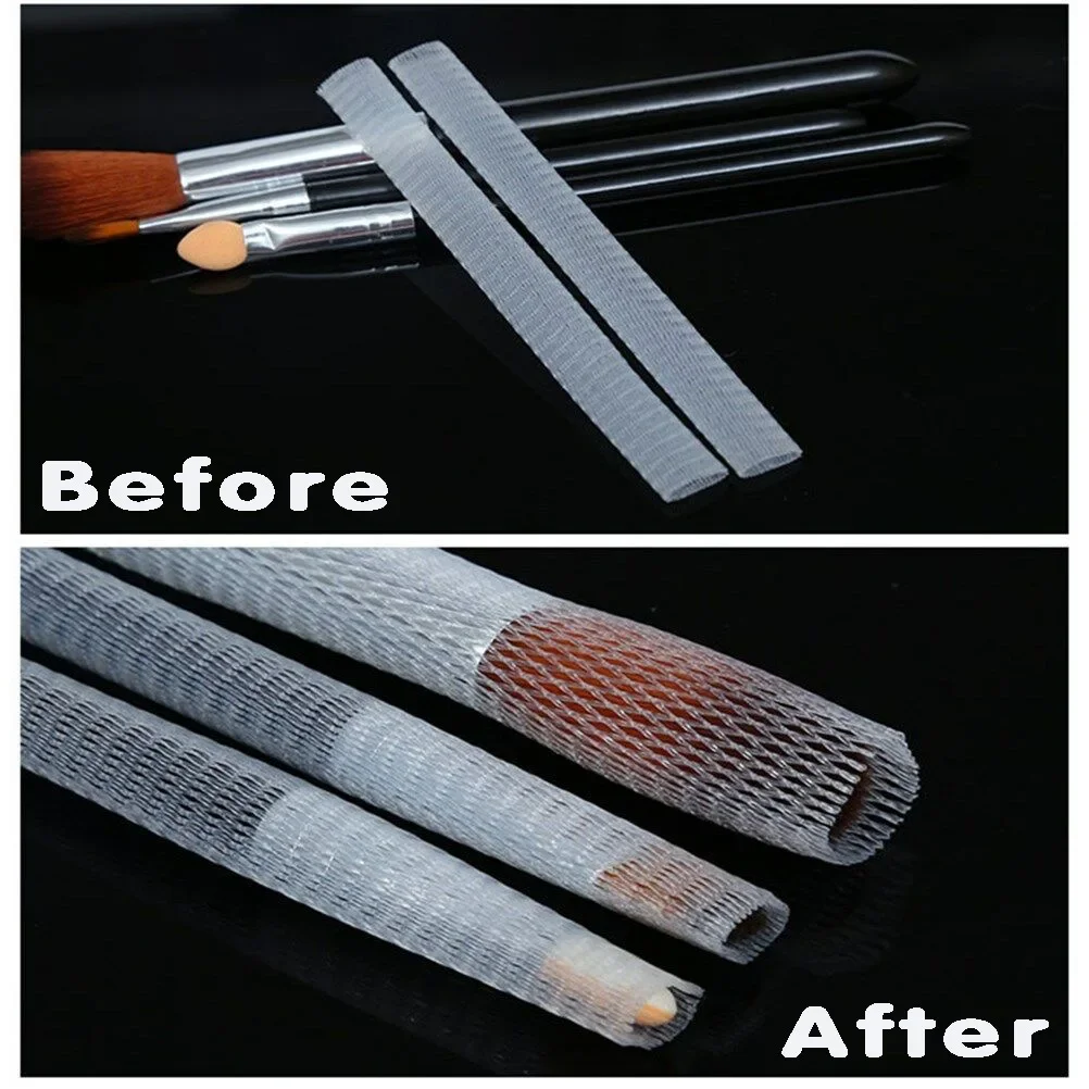 20/50pcs/set Makeup Brush Protective Mesh Cover Bristle Mesh Sleeve Bouquet Mesh Cover Makeup Brush Anti-frill Protective Net