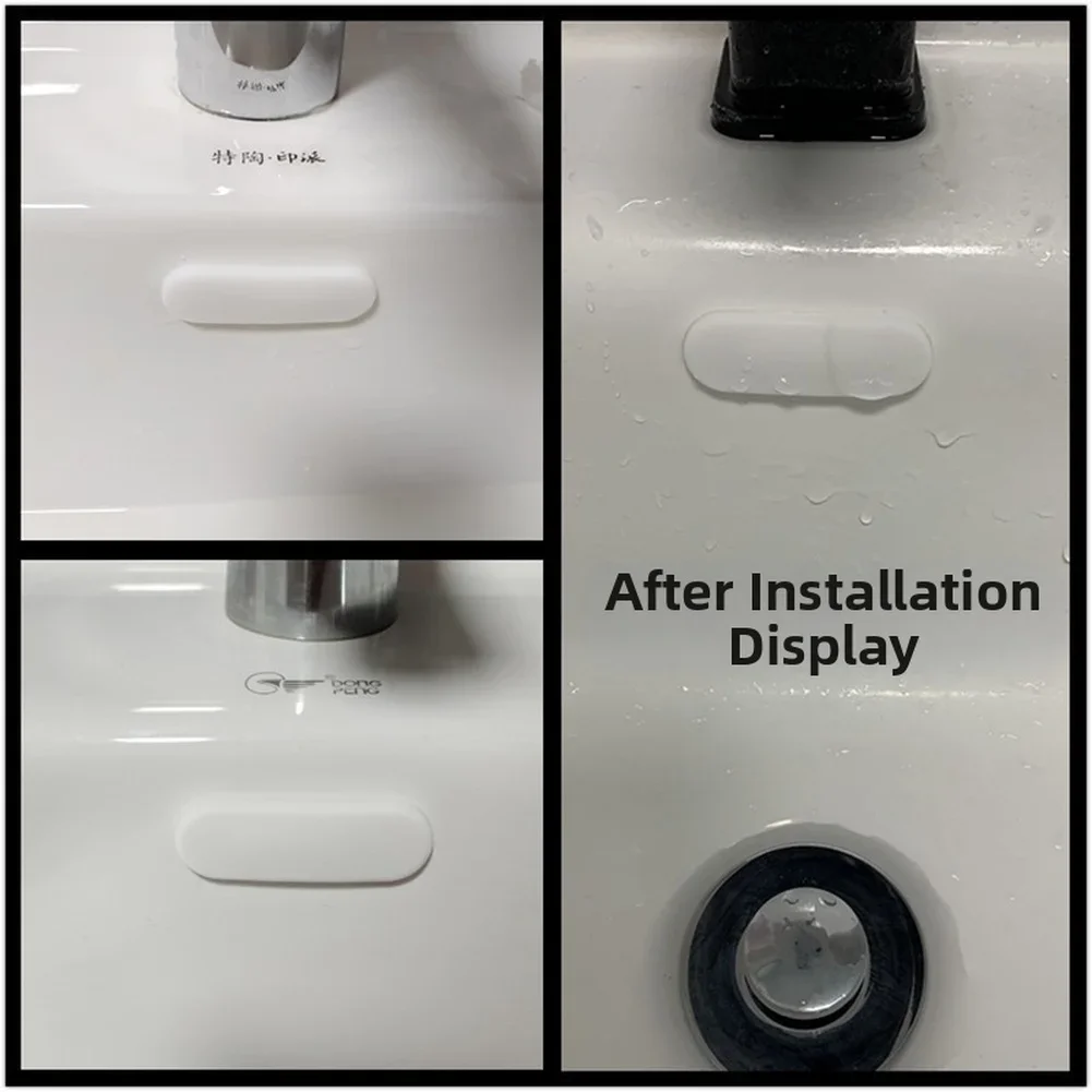 Oval Head Sink Stopper Silicone Seal Insert For Oval Basin Overflow Outlets Anti Leakage And Resistant Waterproof Design