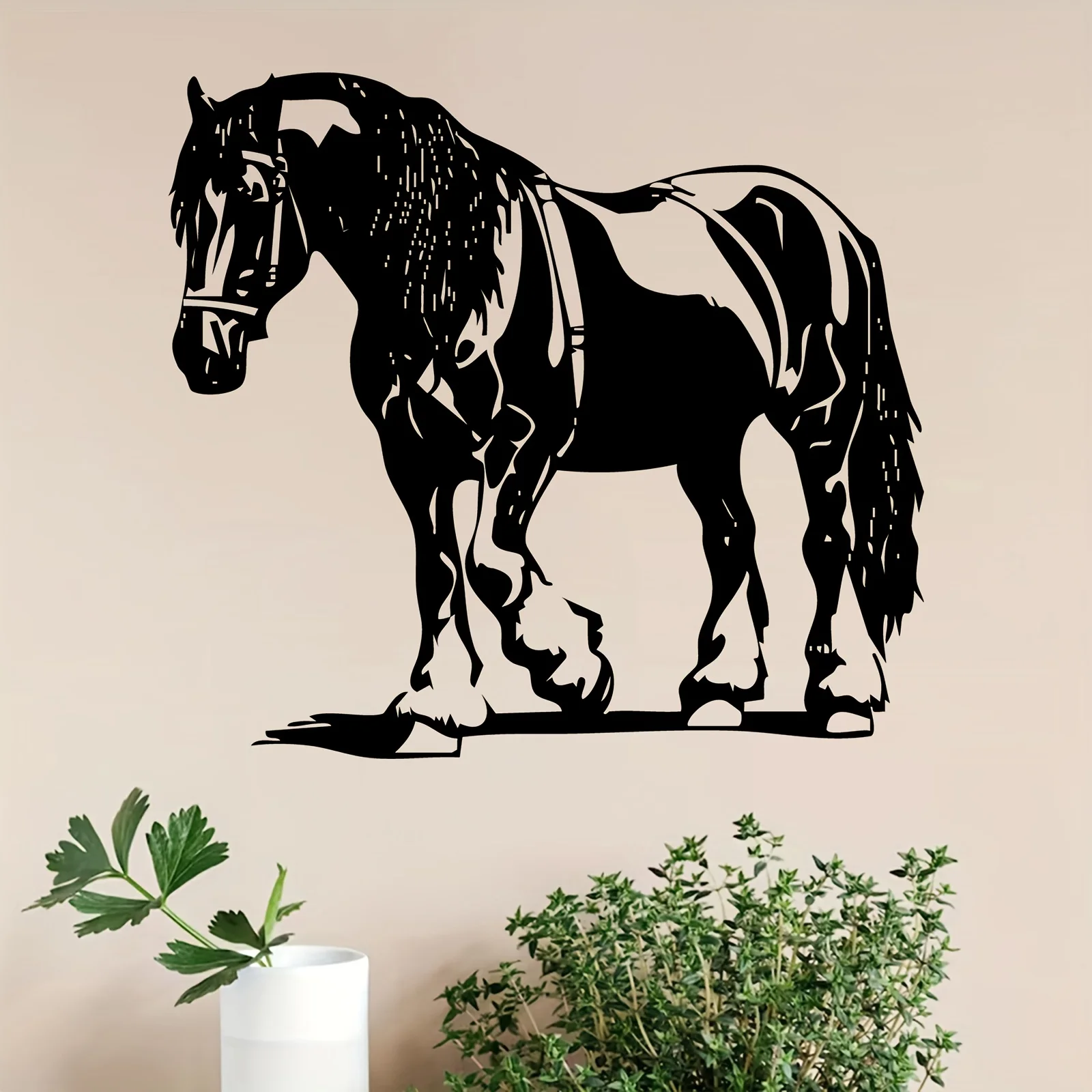 Galloping Horse Metal Wall Art, Elegant Running Gallop Horse Iron Silhouette Mural, Decorative Animal‑Themed Wall Sculpture