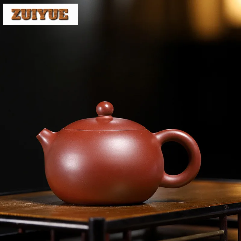 

220ml Retro Yixing Purple Clay Teapots Handmade Xishi Pot Raw Ore Red Dragon Mud Kettle With Filter Chinese Zisha Tea Set Craft