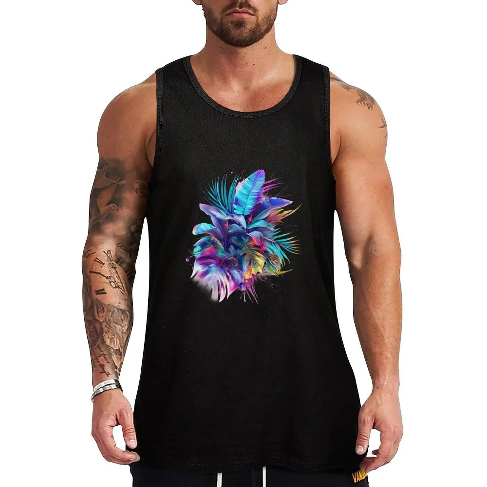 Cosmic Botanical Symphony Tank Top Sports Performance Tank Top Gym Fitness Sleeveless