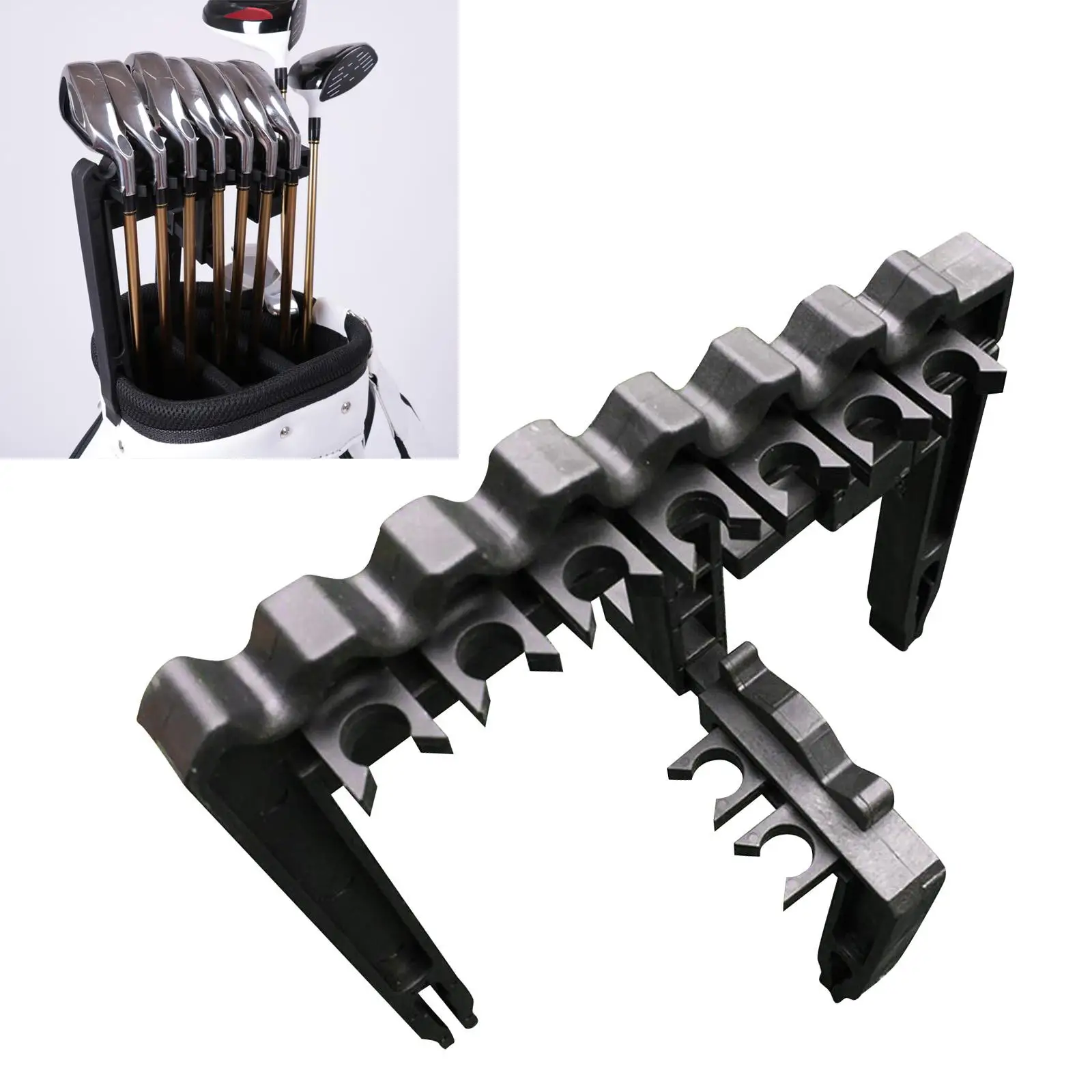 2x Durable Golf Organizer Standing Rack Clamp Holder Anti- Universal for Club Iron Driver Outdoor Sport