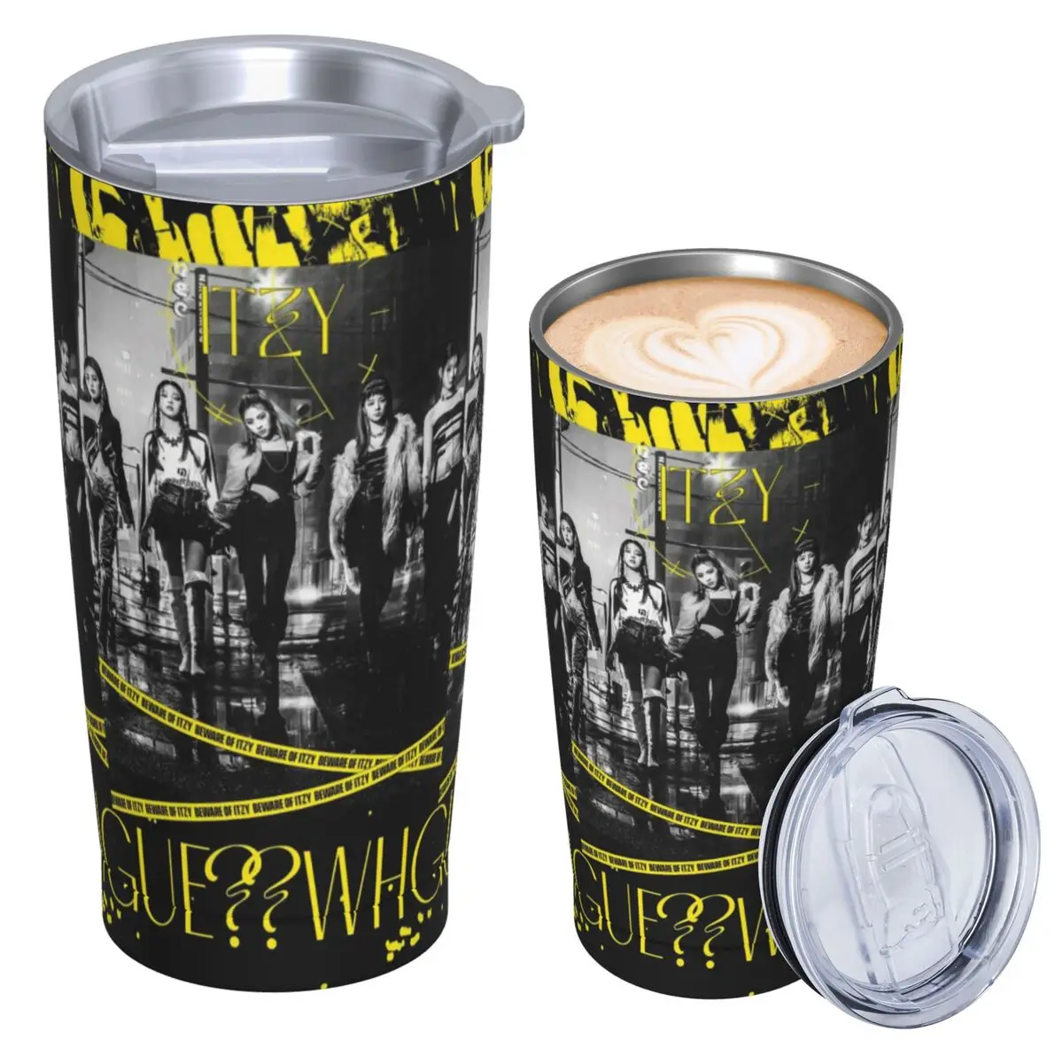 Kpop Itzy-Girl Group Idol Stainless Steel Tumbler Vacuum Insulated Mug Thermal Cold Cups Straws With Lid 20oz