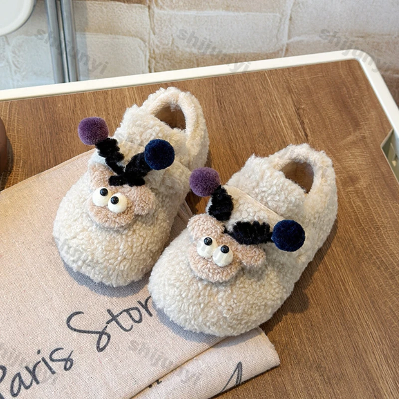 Chaussures Plates Chaudes et Mignonnes en Coton à Semelles Souples pour Enfant, Décontractées, en Peluche, de Loisirs, Nouvelle Collection Automne Hiver