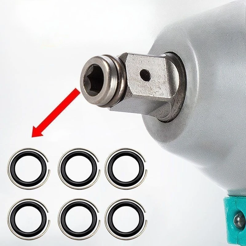 50/100pcs 1/2 inch Retaining Ring Clip With O-Ring Socket Impact Wrench Snap Ring Anti Detachment Impact Wrench Accessories
