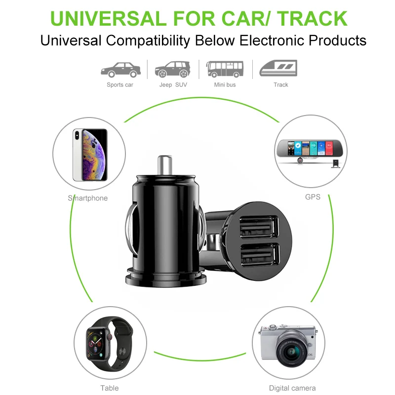 Автомобильное зарядное устройство Mini Dual USB Quick Charge 3.0 4.0 Зарядное устройство для телефона iPhone Samsung Xiaomi mi8 QC3.0 Зарядное устройство для быстрой зарядки в автомобиле
