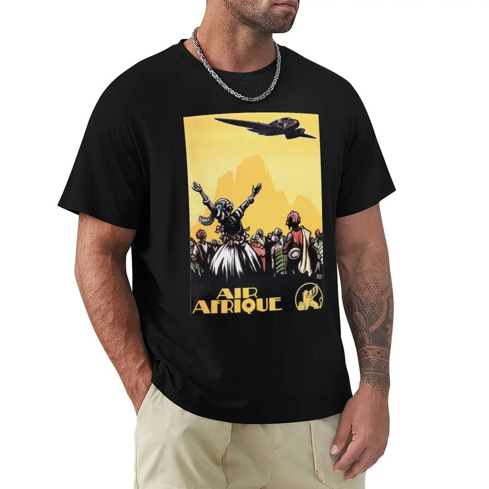 AIR AFRIQUE Airline Line of Bamako Africa Vintage Plane Travel T-Shirt graphic t shirt vintage mens t shirts pack