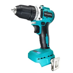 PATUOPRO 10MM Cordless Brushless Electric Drill 2-Speed 23 Torque Setting Handheld Power Tool Fit Makita 18V Battery(No Battery)