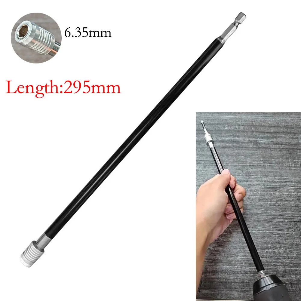 295mm Drill Extension Rod Hex Shank 14 inch Batch Head Adapter Quick Release Compatible with Multiple Socket Sizes