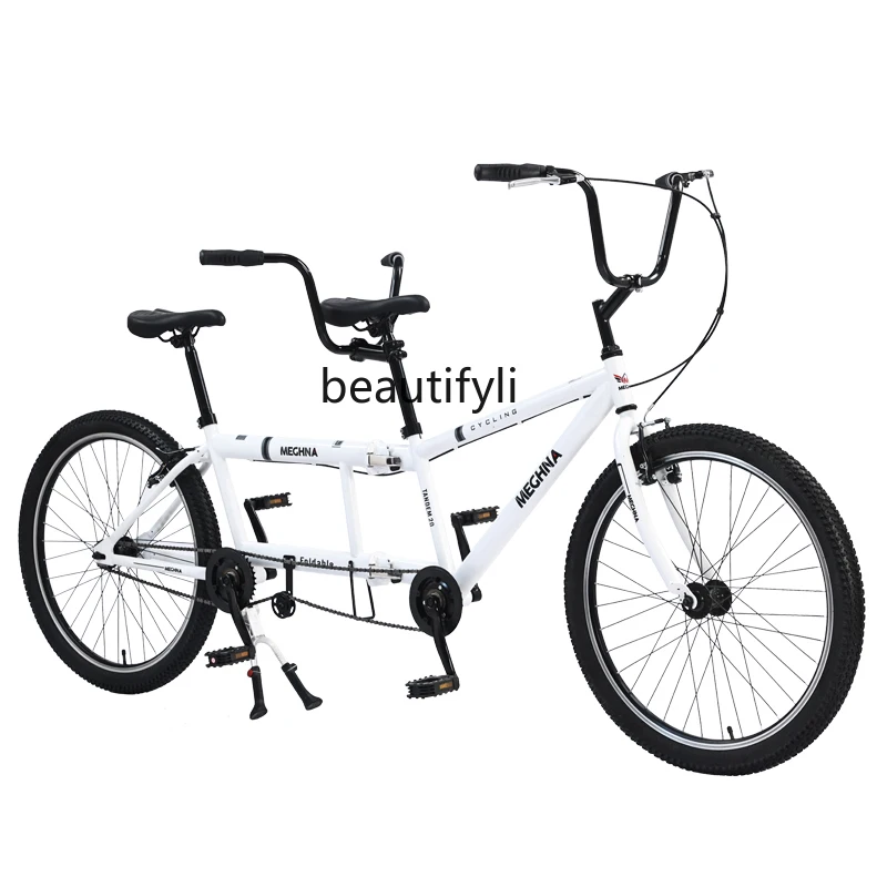 New 26-Inch Double Three-Person Folding Bicycle Road Sports Adult Two-Person Cycling Scenic Spot