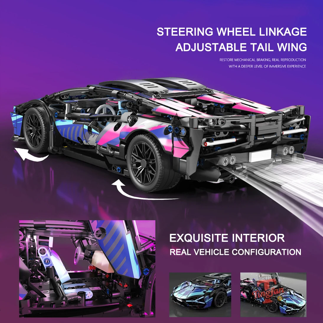 APP tecnica telecomando Moter Power Sport Car Building Blocks Mattoni Velocità Racing Supercar Imposta giocattoli per bambini Modelli Regali