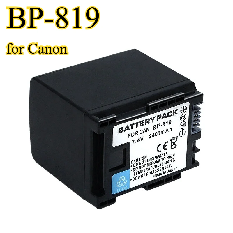 

Аккумулятор для камеры BP-819 емкостью 2400 мАч подходит для цифровой камеры Canon BP827 BP807 BP-819 Аккумулятор