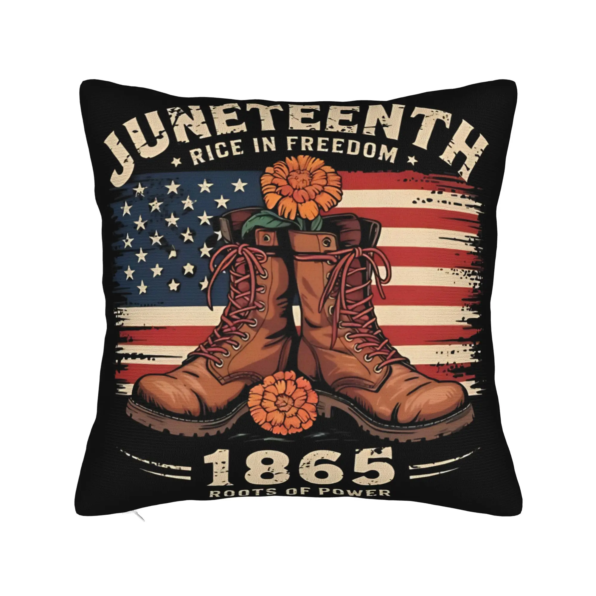 Decorative Pillow Cover Juneteenth 1865 Rooted In Freedom Stuff Car  Pillow Case Cover Square Style Multi Size