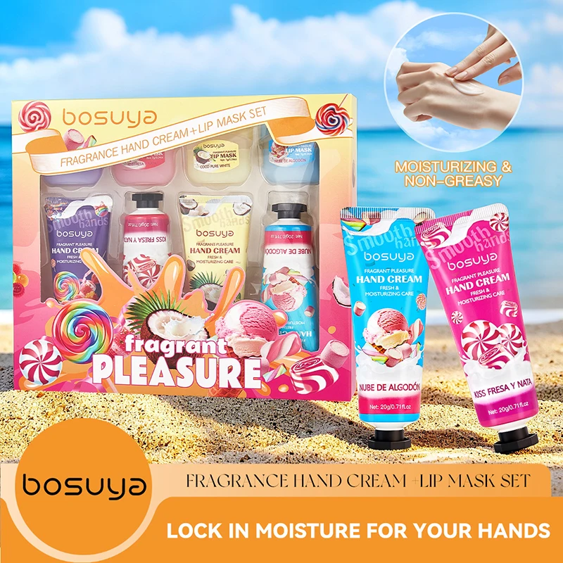Fragranced Hand Care And Tinted Lip Balm Set,Winter Anti Dryness Cracking,Deep Moisturizing Nourishing,Christmas Gift Box Kit