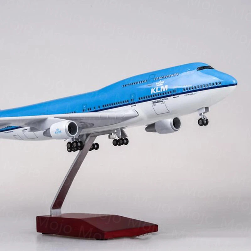 Imagem -05 - Klm Royal Airlines Boeing B747 Modelo de Avião com Luz Led Avião Diecast para Coleção Escala 1:150 47cm