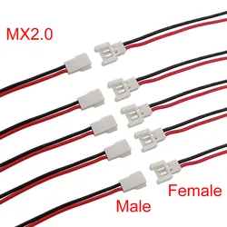 10/20Pcs MX 2.0 JST Pitch 2.0mm 2 Pin Aerial Docking Male Female Plug Socket Cable Wire Connector 150MM Lenght