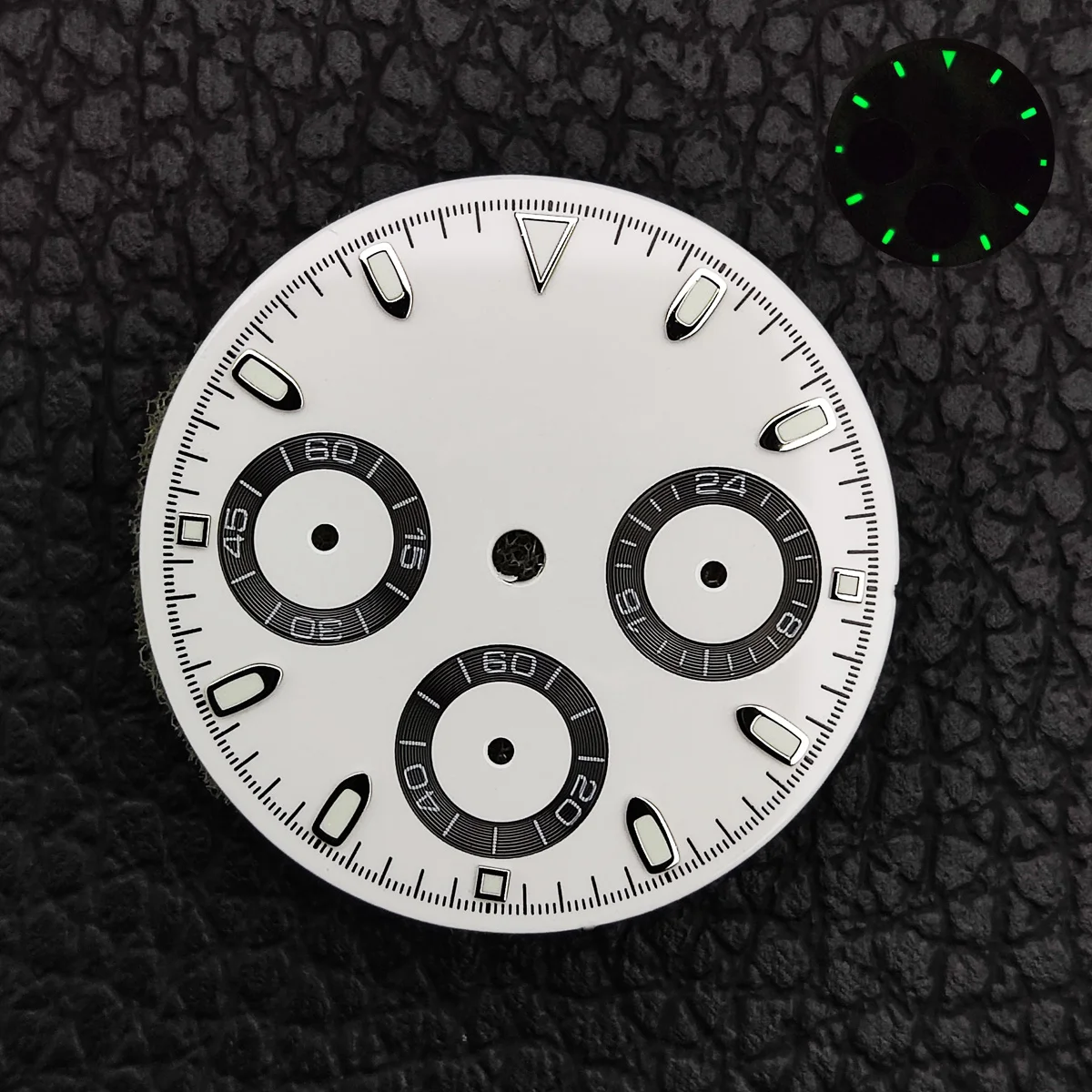 VK63 dial panda dial luminous dial suitable for 39mm case quartz watch VK63 movement watch replacement accessories fit Daytona