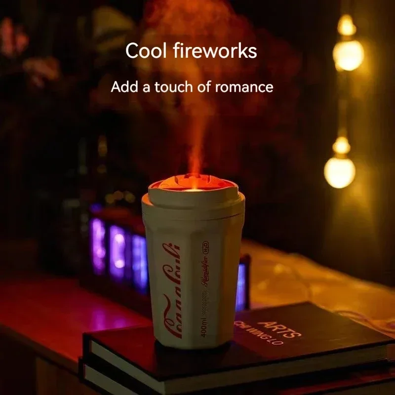 كوب فحم الكوك المرطب الإبداعي USB شحن سيارة الهواء المرطب المنزل اللاسلكية لهب المرطب هدية عيد