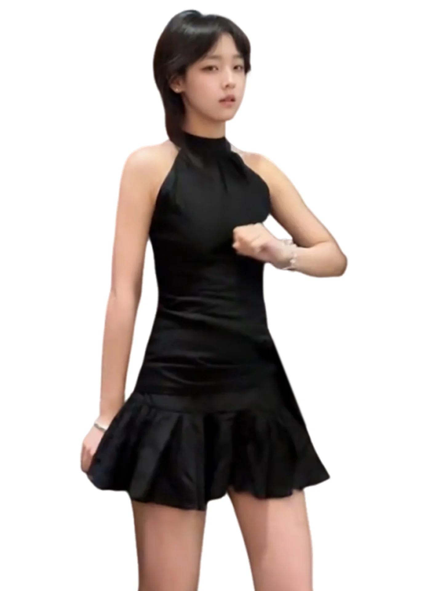 Bla Svel Ne Hangende Dr Dames Zomer 2025, Nieuw Design Sense Taille Cinching Mooie ort Rok A-lijn Dr