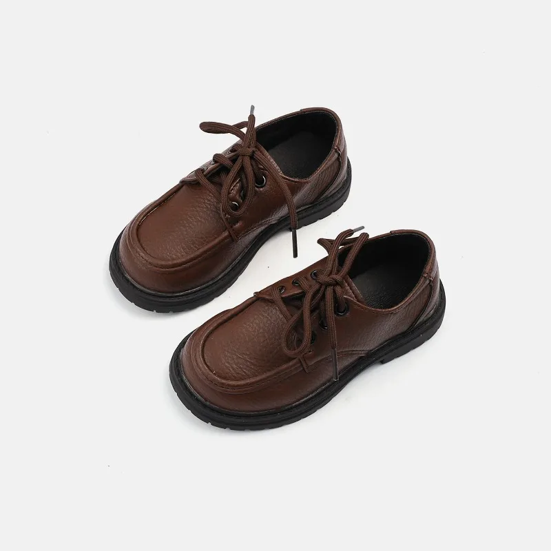Mumoresip Simple Children School Leather Shoes Vintage Boys Girls Formal Uniform Shoes for Perform Non-slip Kids Causal Shoes
