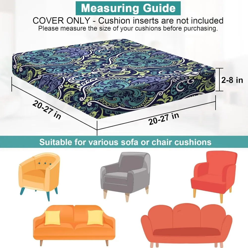 8 قطع من أغطية وسائد الفناء المطاطية للأريكة الخارجية، أغطية بديلة قابلة للغسل مع قاعدة مرنة #6