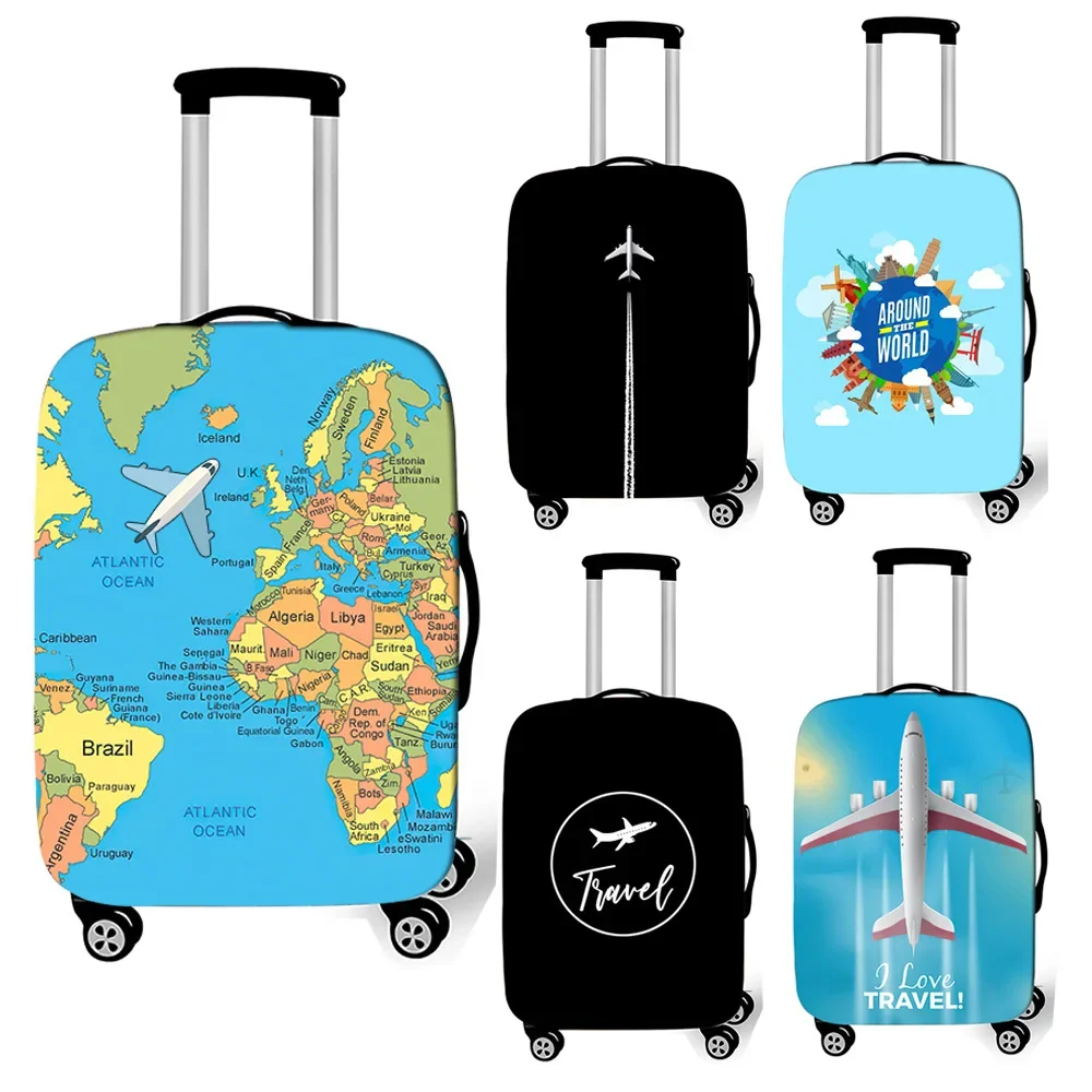 

2025 Cross-border Aircraft Luggage Protective Cover Travel Anti-splashing Fashion Elastic Leather Case Cover Universal Wheel