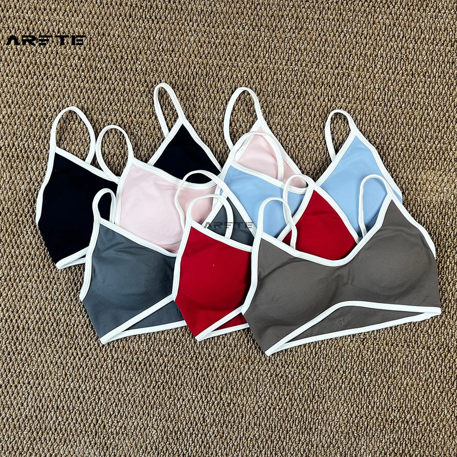 

Women's Color-blocking Halter Shockproof Yoga Sports Bra Breathable Compression Outdoor Fitness Gym Workout Tank Vest