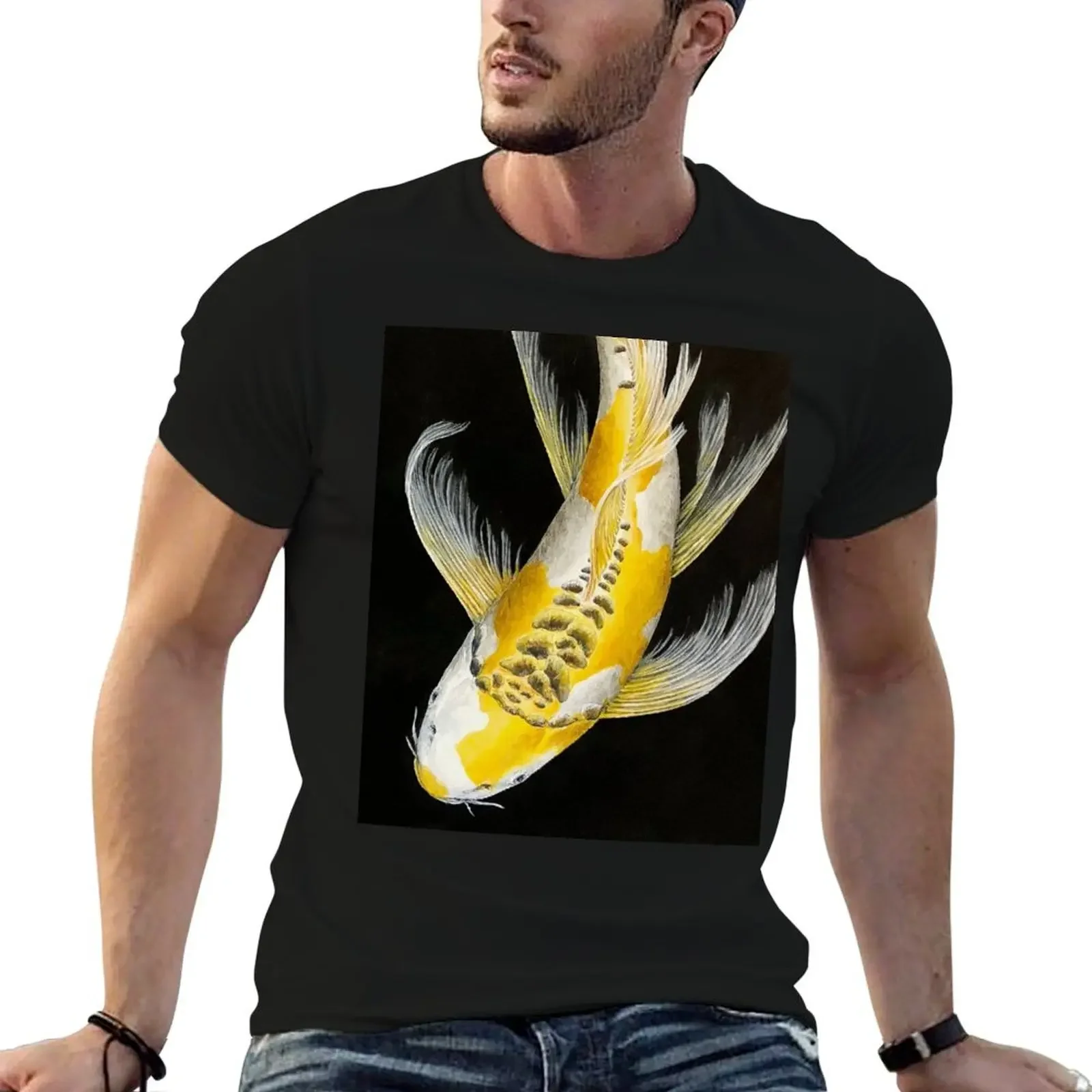 Butterfly Koi Yellow T-Shirt plain anime clothes cute clothes mens t shirts casual stylish