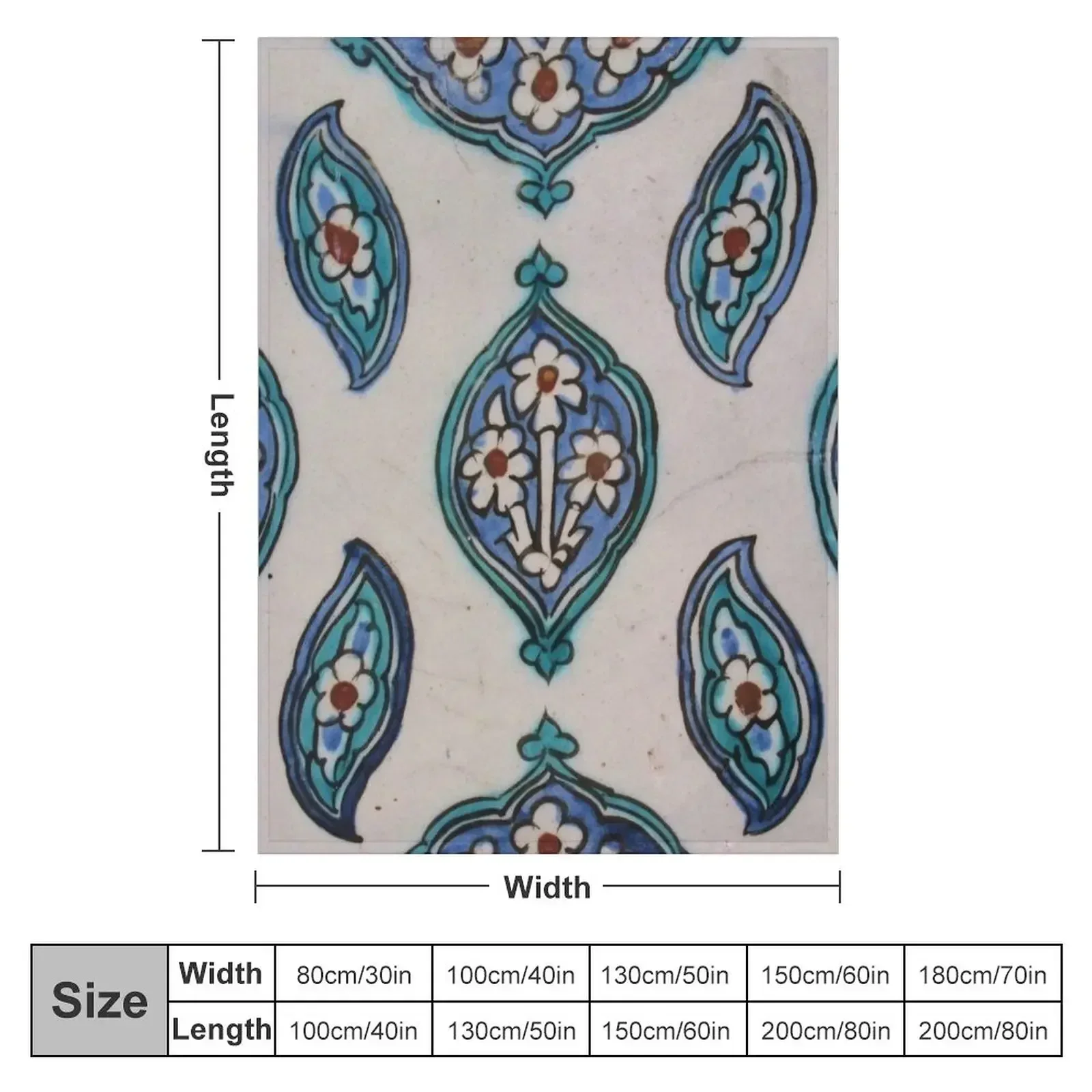 Turkish Ottoman design, Iznik Ceramic Tile Throw Blanket For Decorative Sofa Summer Beddings Plush Travel anime Quilt Blankets