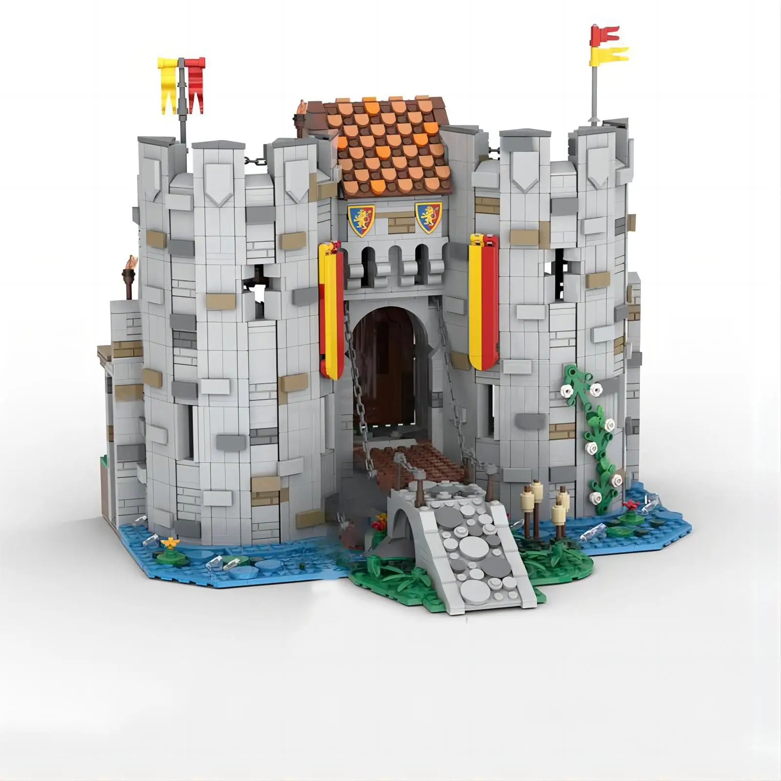 Bloco de construção MOC As portões do castelo medieval de Bricestenstein