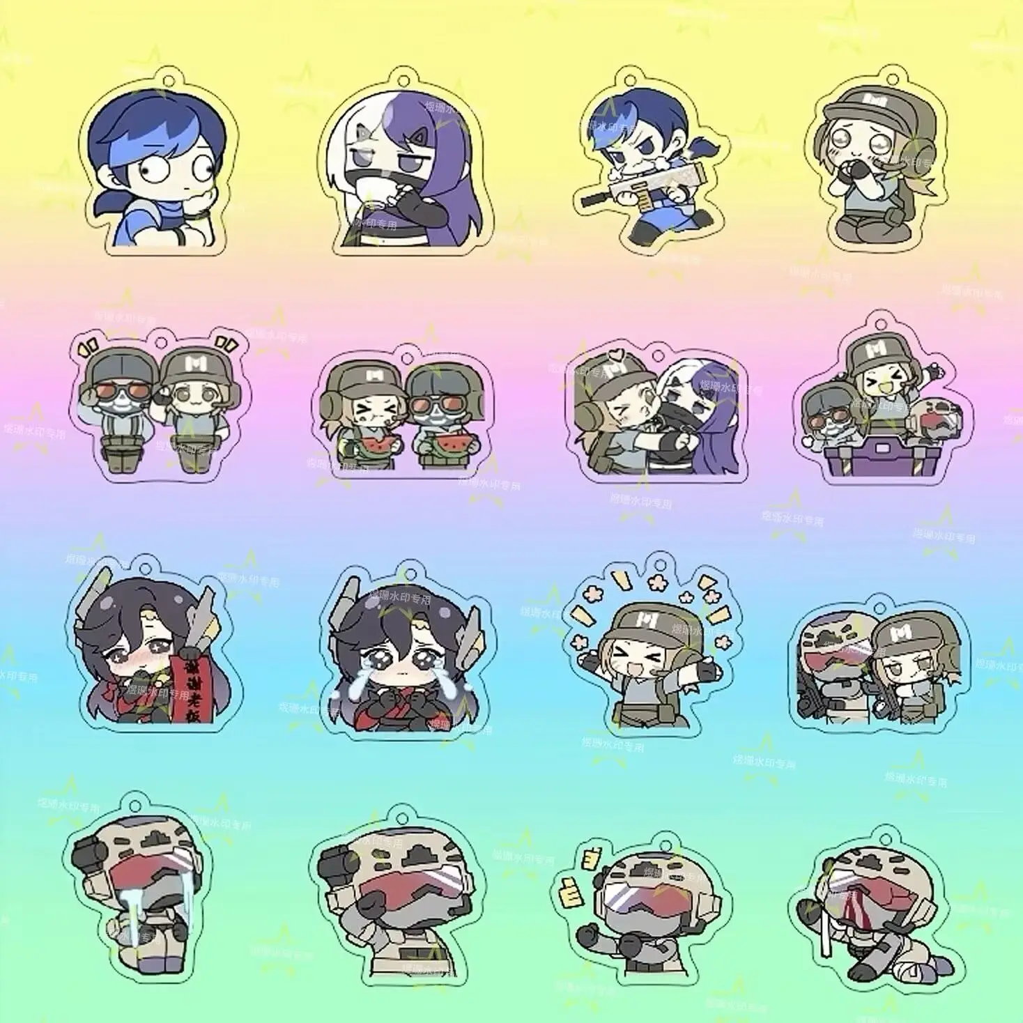 16 шт., брелок в стиле аниме «Зов работы», мультяшный призрак, Киган, Кониг, акриловый кулон, брелок, милый рюкзак, украшения, подарки