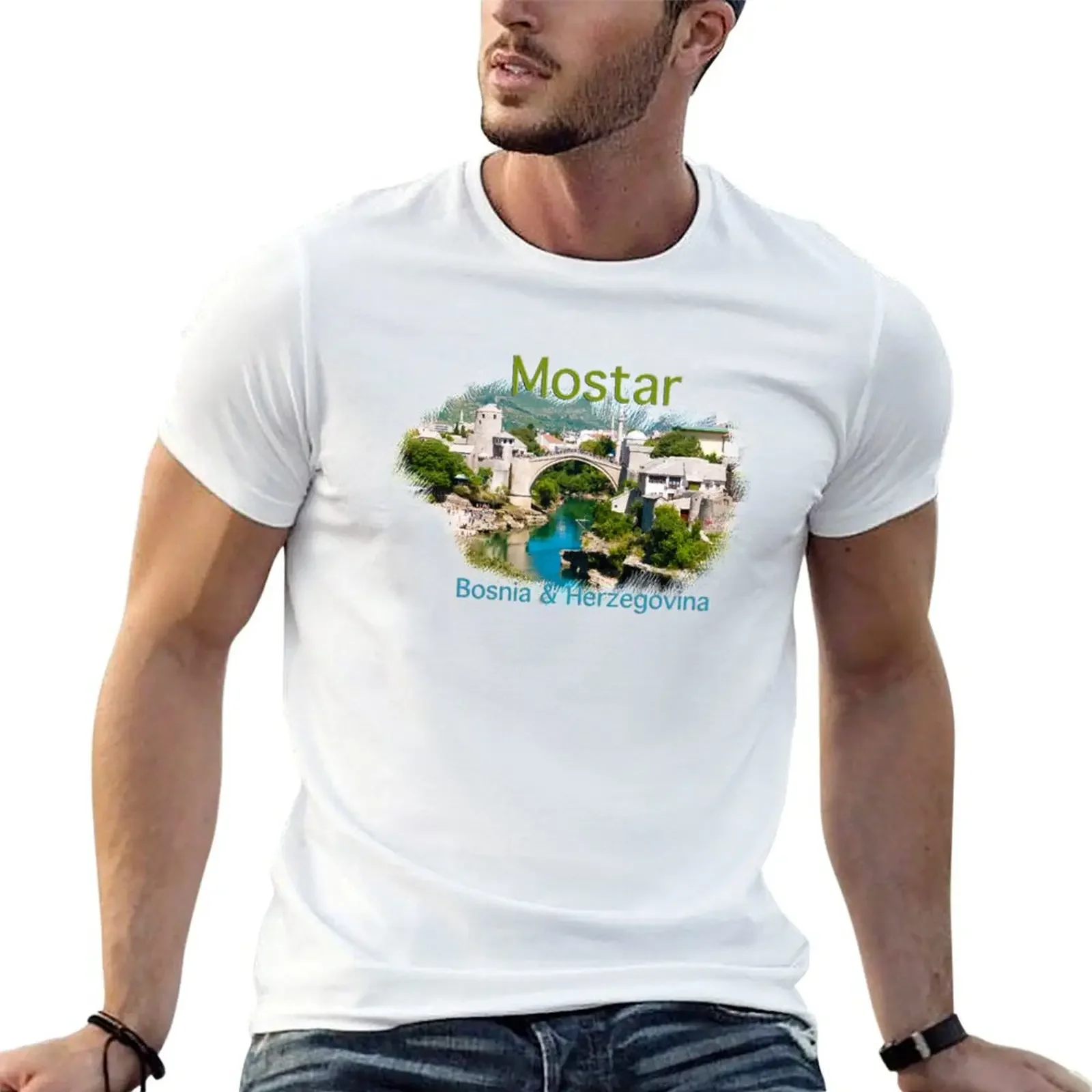 Mostar, Bosnia & Herzegovina T-Shirt graphic t shirt vintage anime stuff oversized men clothings