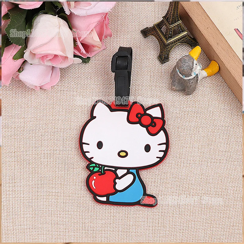 Hello Kitty luggage check-in tag cartoon cute travel bag logo hanging tag boarding pass logo creative decoration Luggage Cover