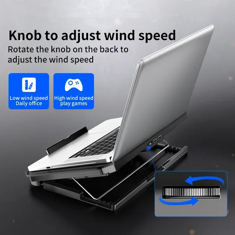 Q100 17inch Gaming Laptop Cooler Fan Led Screen Two USB Port 2600RPM Laptop Cooling Pad Notebook Stand For Laptop fan cooler