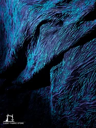 Blue ocean current stripe three-dimensional relief texture jacquard fabric made of handmade clothing jacket bag designer fa