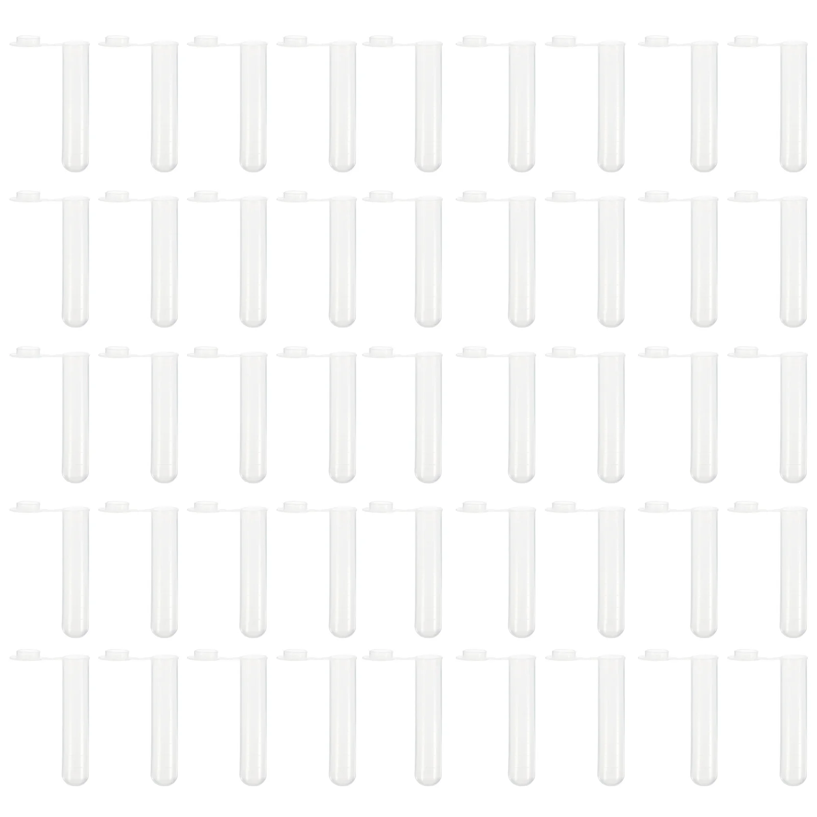 

50Pcs Small Vials Plastic Test Tubes with Lids Leakproof Sample Storage Bottles Clear for Liquid Solid Travel Use
