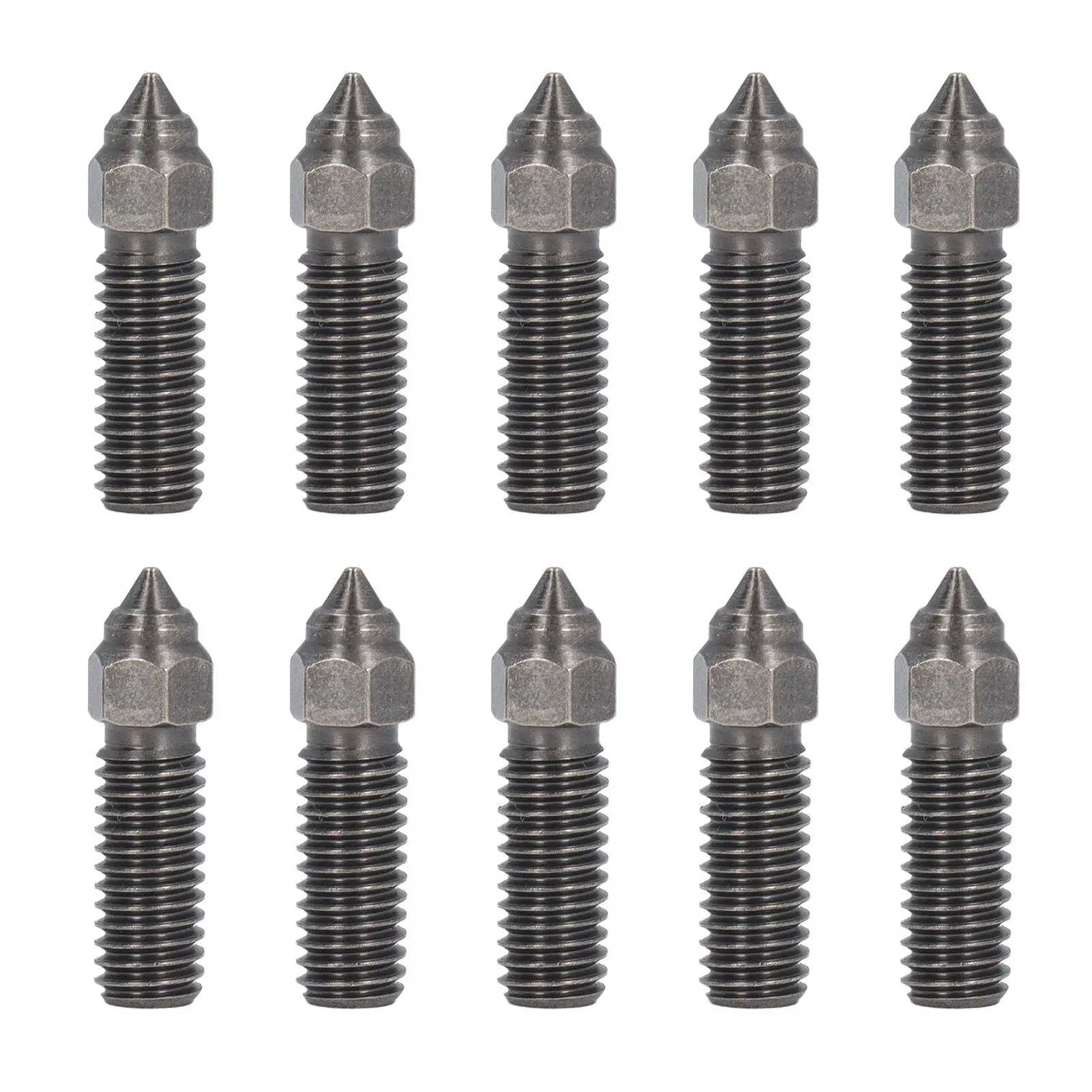 10Pcs Extruder Nozzle Kit 0.2 0.4 0.6 0.8 1mm Hardened Steel 3D Printer Nozzle Kit for K1 K1 Maximum