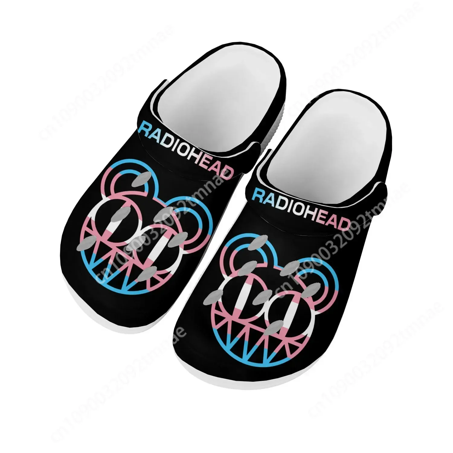 

Radiohead Rock Band Pop Home Clogs Custom Water Shoes Mens Womens Teenager Shoe Garden Clog Breathable Beach Hole Slippers White