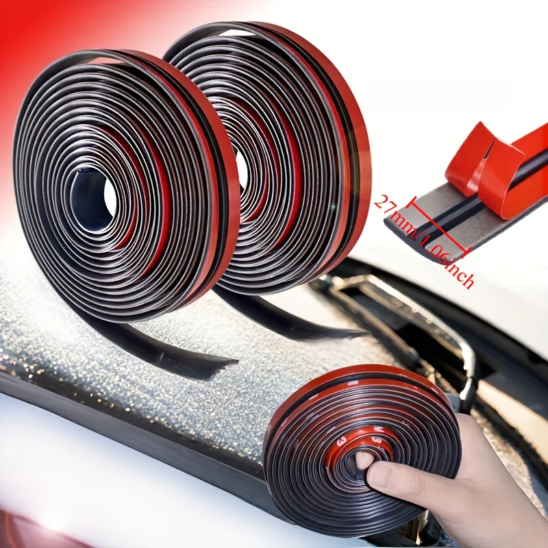 YITAPE Universal T-Shape Car Windshield Seal Strip 27mm Weatherstripping Rubber Sunshade Waterproof Auto Roof Edge Seal 2M 4M