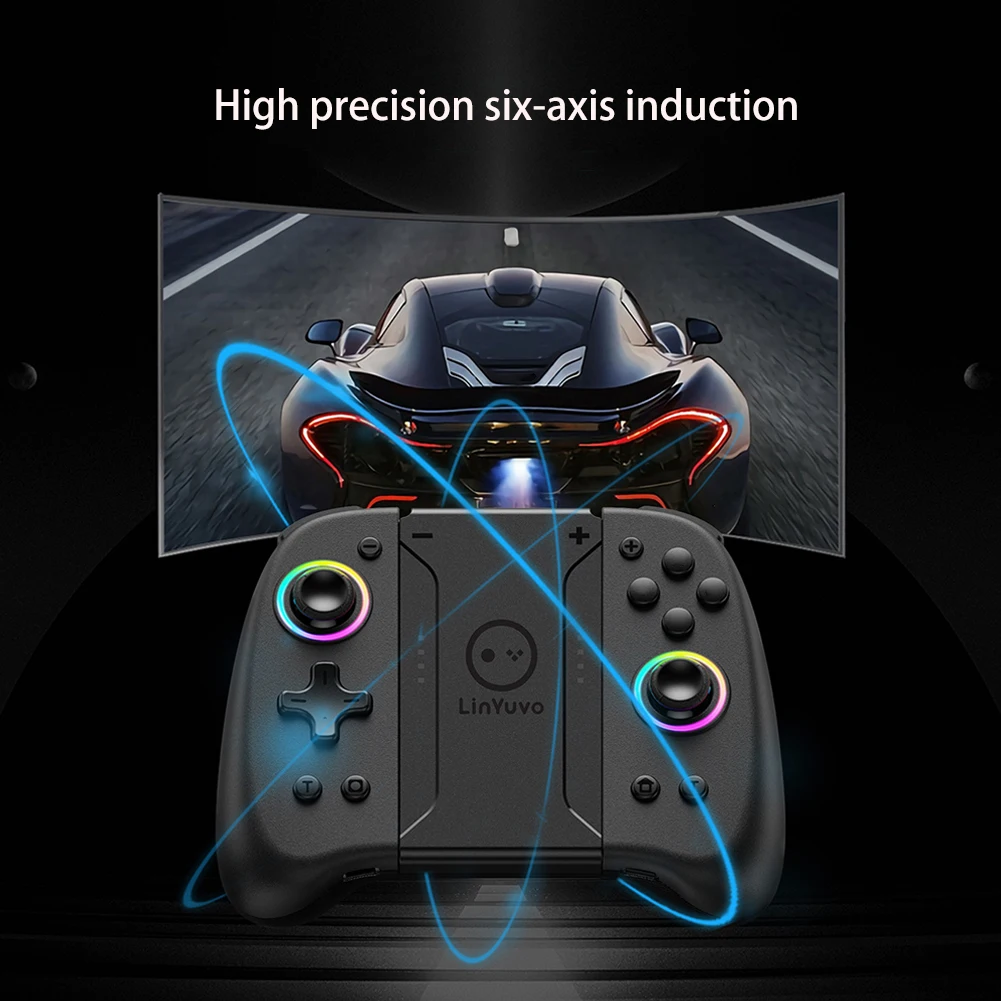 KS31 Wireless Joypad for Nintendo Switch/OLED Hall Effect Joystick Dual Vibration/6 Axis Gyro/Turbo Controller for Switch Lite