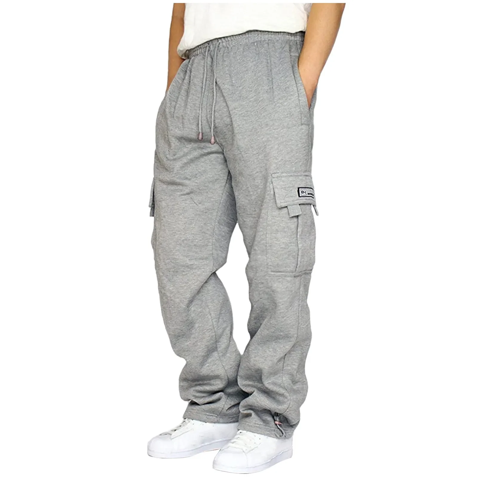 Sweatpants Men Cargo Pants Elastic Waist Trousers Male Comfort Joggers Sports Trousers Loose Solid Plus Size Men Clothing 2025