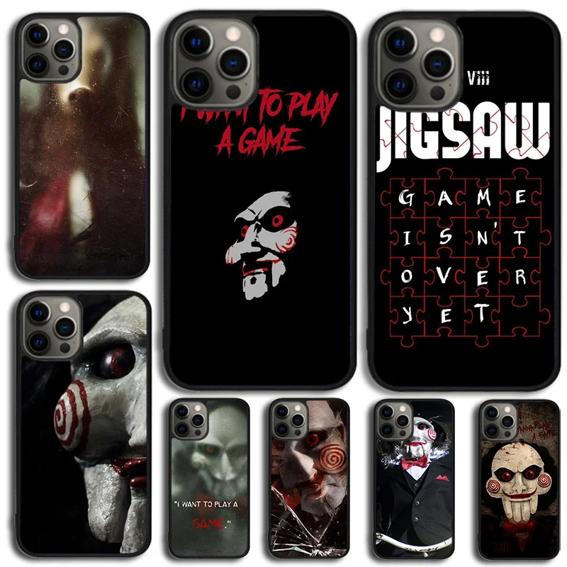 Jigsaw Saw Phone Case Cover For iPhone 15 16 14 XR XS 11 12 13 Mini Pro MAX Plus Coque