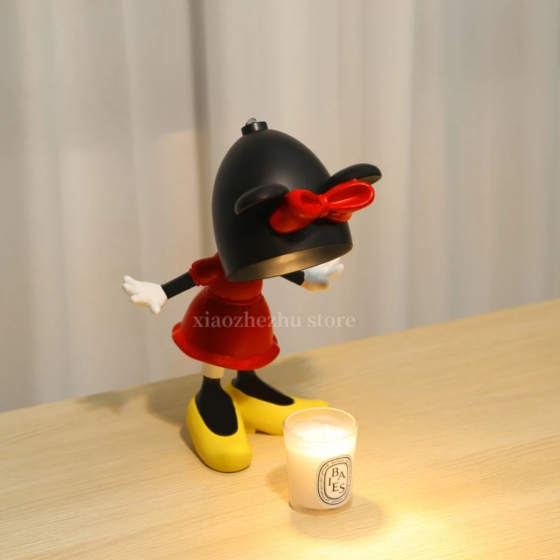 

Disney Donald Duck Mickey Mouse Atmosphere Lamp Room Bedside Romantic Electric Candle Melting Table Lamp Heating Candle Melt