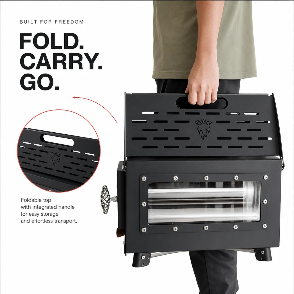 Sotech Firewood Stove Outdoor Tent Stove Foldable Wood-Burning Stove Iron Stainless Steel Portable Durable Charcoal Fire Furance