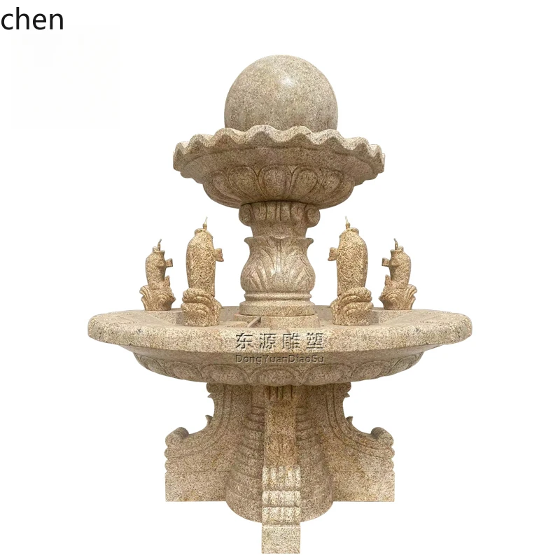 CZ  stone sculpture fountain flowing water feng shui ball marble fountain fish pond outdoor garden rockery water sculpture