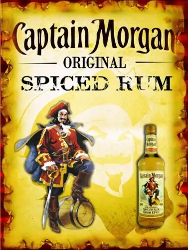 Captain Morgan, Retro metal Aluminium Sign vintage / man cave / Bar/ A4 A5 A6 sign