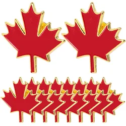 10 Pcs Leaf Commodity Miss Boutonniere Pins Flag Lapel Canada Brooch Metal Breastpin